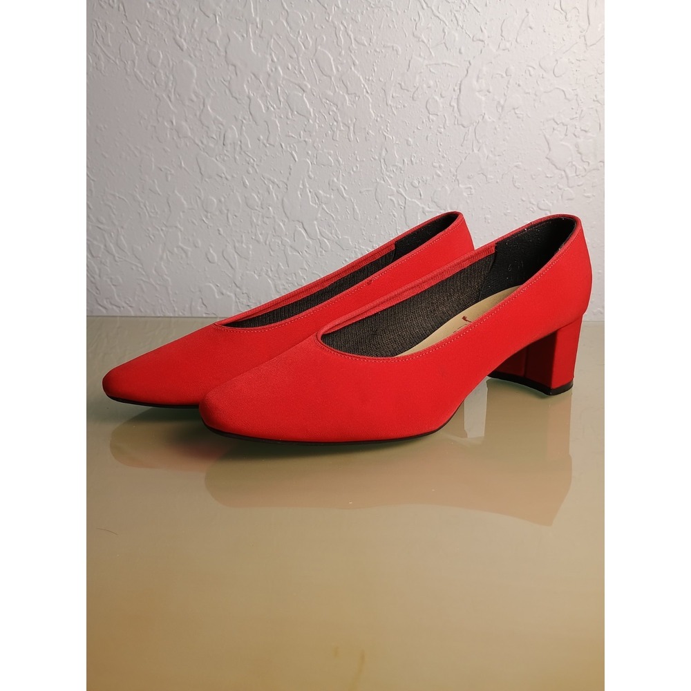 Dulce by Pierre Red Block‎ Heels Women's Size 6 Made in USA